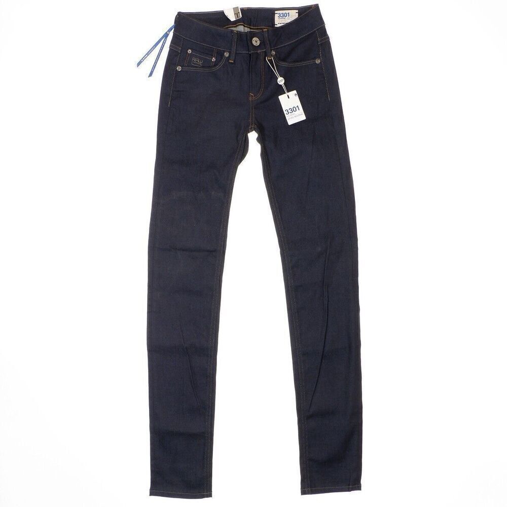 G Star Raw Contour Skinny Jeans Size 24 Womens 3301 Blue Denim Measures 24 x 31 - Picture 2 of 13